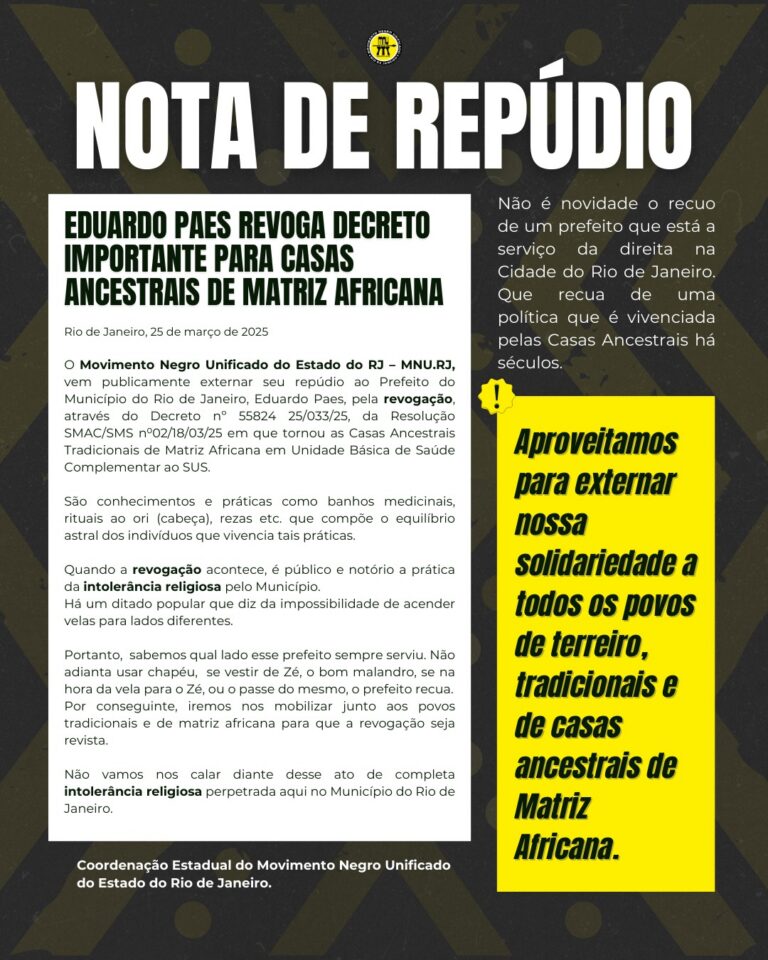 Nota de Repúdio - Unegro ES